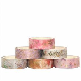 img 2 attached to YUBBAEX Floral Gold Washi Tape Set VSCO Foil Masking Tape Decorative -15mm- for Arts and Crafts, DIY Projects, Bullet Journaling, Planners, Scrapbooking, Card/Gift Wrapping (Fromantic 6 Rolls)