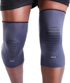 img 4 attached to A Pair Of BERTER Knee Compression Sleeves - Support For Sports, Running, Jogging, Arthritis And Injury Recovery - Joint Pain Relief Brace