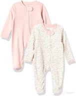 honestbaby baby girls' 2-pack organic cotton footed pajama set: cozy sleep & play logo