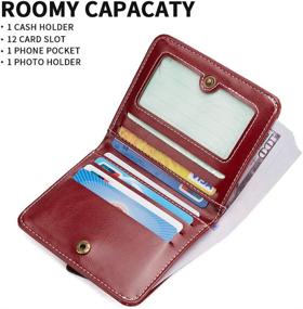 img 3 attached to Womens Blocking Compact Bifold Leather Women's Handbags & Wallets : Wallets