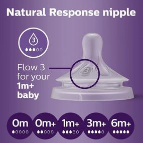 img 3 attached to Get Natural Feeding For Your Baby With Philips AVENT Baby Bottle Nipples Flow 3, 1M+, 4Pk (SCY963/04)