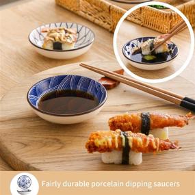 img 2 attached to Japanese Style Ceramic Dipping Saucers - Perfect For Sushi & Seasonings, Set Of 12, Oven, Microwave & Dishwasher Safe