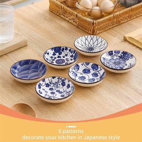 img 1 attached to Japanese Style Ceramic Dipping Saucers - Perfect For Sushi & Seasonings, Set Of 12, Oven, Microwave & Dishwasher Safe