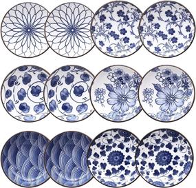 img 4 attached to Japanese Style Ceramic Dipping Saucers - Perfect For Sushi & Seasonings, Set Of 12, Oven, Microwave & Dishwasher Safe