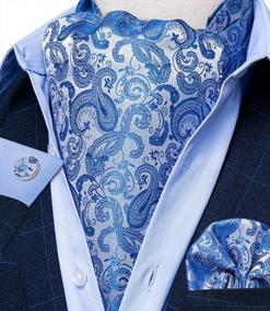img 3 attached to Men'S Plaid And Paisley DiBanGu Cravat Tie Set With Pocket Square And Cufflinks For Weddings And Parties