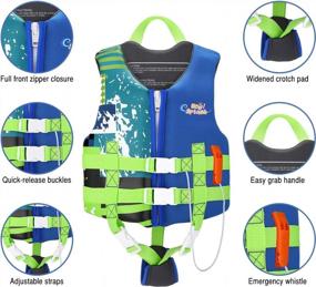 img 2 attached to Stay Safe In The Water With HeySplash Life Jacket For Kids: Child Size Swim Vest With Flotation Device, Survival Whistle, And Easy On/Off For 35-77 Lbs