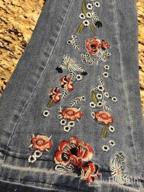 img 1 attached to Women'S Floral Embroidered High-Rise Bell Bottom Flare Jeans With Broad Feet And Long Denim Pants From CHARTOU review by Tomas Webb