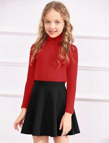 img 3 attached to Arshiner Girls Kids Casual High Waist Flared Pleated Skater Skirt With Shorts