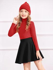 img 2 attached to Arshiner Girls Kids Casual High Waist Flared Pleated Skater Skirt With Shorts