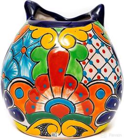 img 1 attached to 🦉 Enchanted Talavera Pottery Owl Ceramic Utensil Holder: Organize Cooking Utensils and Add Charm to Your Kitchen Counters!