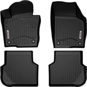 img 4 attached to 🚗 OEDRO Floor Mats Compatible for Volkswagen Jetta Sedan 2011-2018 - All-Weather Black TPE Guards - Full Set Liners