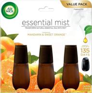 🍊 air wick essential mist: mandarin and sweet tangerine air freshener, essential oils diffuser - 3ct pack логотип