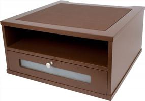 img 3 attached to Upgrade Your Workstation With The Stylish Victor Monitor Riser In Mocha Brown