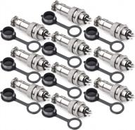 diyhz gx16 aviation connector set - 10 pack of waterproof 5 pin male/female metal mount adapters with cap logo