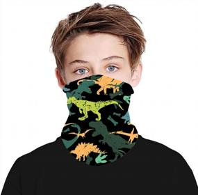 img 4 attached to Sun & Dust Protection Kids Neck Gaiter Bandana Face Mask Cover - Seamless & Tube Style Design