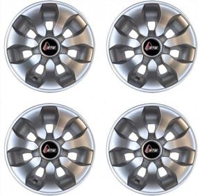 img 1 attached to Universal 8-Inch Golf Cart Wheel Covers With Silver Metallic Finish - Set Of 4 Hub Caps For Better Performance And Aesthetics