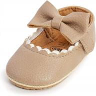 туфли мэри джейн для маленьких девочек с балетными тапочками с бантом - идеально подходит для первых ходоков, свадебных и рождественских туфель принцессы! логотип