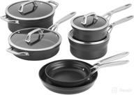 discover the zwilling motion nonstick hard-anodized 10-piece cookware set: dutch oven, fry pan, saucepan in sleek grey logo