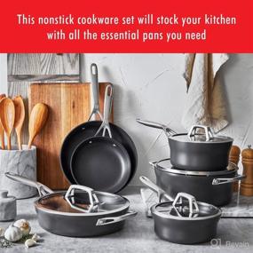 img 3 attached to Discover the ZWILLING Motion Nonstick Hard-Anodized 10-Piece Cookware Set: Dutch Oven, Fry Pan, Saucepan in Sleek Grey