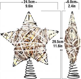 img 3 attached to Silver Luxspire Christmas Tree Topper Lighted Rattan Twined Decoration Holiday Seasonal Indoor Ornament