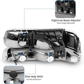 img 2 attached to DWVO Headlight Assembly Compatible With 99-02 Chevrolet Silverado 1500 2500/01-02 Chevy Silverado 1500HD 2500HD 3500HD/00-06 Chevy Tahoe Suburban 1500 2500 (Not For GMC)