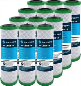 img 4 attached to 12 Pack SpiroPure 0.5 Micron NSF Carbon Water Filter Cartridge Replacement For CBR2-10 155268-43, CBR2-10R 155403-43 And SMCB-2510 10X2.5