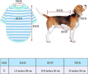 img 3 attached to 🐶 URATOT 7 Pieces Multi-Colored Striped Dog T-Shirt – Pet Apparel for Small Medium Large Dogs and Cats, Breathable Outfits, Puppy Sweatshirt, Dog Shirt