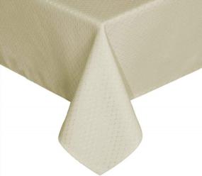 img 4 attached to UFRIDAY Rectangle Tablecloth Water-Repellent Fabric, Spill Proof & Stain Resistant, Durable Home & Kitchen Table Cover - Ivory 60" X 120