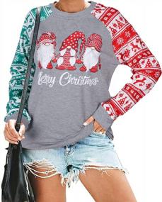 img 4 attached to Christmas Sweatshirt Women Christmas Believe Tree Shirt Xmas Vacation Graphic Casual Long Sleeve Pullover Tops Blouse