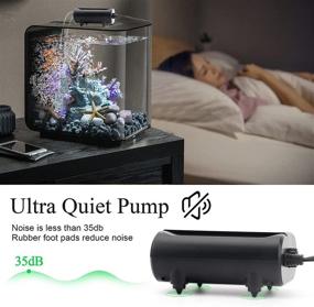 img 1 attached to AQQA Dual Outlet Aquarium Air Pump, 3.5W 5W Oxygen Pump with 2 Air Stone, Adjustable Air Valve for Quiet Bubbles - Suitable for Up to 160 Gallon Fish Tanks
