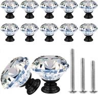 enhance your furniture with goodtou 12 pack black dresser knobs - elegant glass diamond knobs for girls' room, cabinets, and more! логотип
