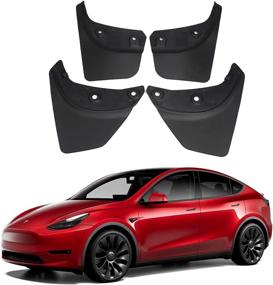 img 4 attached to 🚗 Protect Your Tesla Model Y with Beisurely Mud Flaps - No Drilling Required!