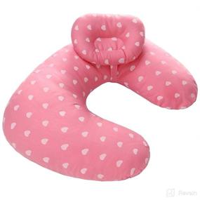 img 4 attached to 🤱 Baby Breastfeeding Nursing Pillow and Positioner with Machine-Washable U Shape Design - Includes Bonus Head Positioner (Love)