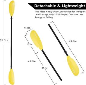 img 2 attached to Adjustable Kayak Paddle With Reinforced Fiberglass Blades And Lightweight Aluminum Shaft - Ideal For Kayaking, Boating, And Oar Activities. Comes With Premium Paddle Leash - WOOWAVE