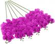 6 pcs fuchsia artificial orchid stems - large bloom real touch phalaenopsis for home wedding decoration logo