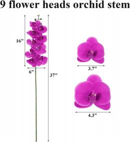 img 3 attached to 6 шт. искусственные стебли орхидеи цвета фуксии-большое цветение настоящее прикосновение фаленопсис для домашнего свадебного украшения