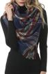 oversized blanket scarf for women travel tartan wrap plaid square warm wrap shawl scarves logo