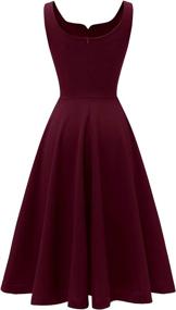 img 1 attached to 👗 Burgundy Tea Length Bridesmaid Cocktail Dress by Dressystar - Women's Clothing