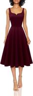 👗 burgundy tea length bridesmaid cocktail dress by dressystar - women's clothing logo