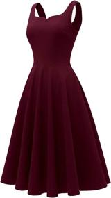 img 3 attached to 👗 Burgundy Tea Length Bridesmaid Cocktail Dress by Dressystar - Women's Clothing