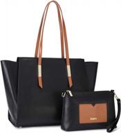 kattee genuine leather tote purses and handbags for women, shoulder bags crossbody hobo 2pcs purse set logo