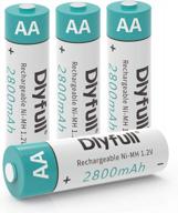 long-lasting power solution: dlyfull pack of 4 high capacity precharged aa rechargeable batteries – 2800mah ni-mh logo