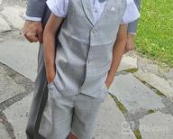 img 1 attached to Summer Outfit Set for Boys: 👖 4-Piece Cotton/Linen Blend Vest, Shirt, Tie, and Pants review by Jose Wititsuwannakul