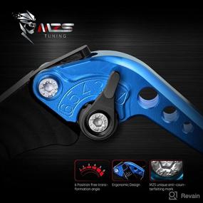 img 1 attached to Premium MZS Clutch Brake Levers Short Adjustment Round CNC for SV650, DL650, and Katana 600/750 1998-2010 - Blue