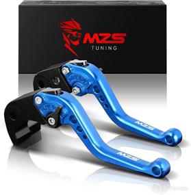 img 4 attached to Premium MZS Clutch Brake Levers Short Adjustment Round CNC for SV650, DL650, and Katana 600/750 1998-2010 - Blue