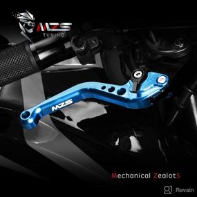 img 3 attached to Premium MZS Clutch Brake Levers Short Adjustment Round CNC for SV650, DL650, and Katana 600/750 1998-2010 - Blue