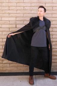 img 1 attached to 🧥 Northern Winter Lord Cosplay Cloak, Black, Medium - Encore Costumes
