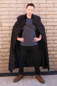 img 2 attached to 🧥 Northern Winter Lord Cosplay Cloak, Black, Medium - Encore Costumes