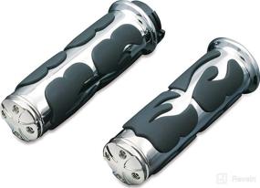 img 3 attached to 🏍️ Kuryakyn 6269 Motorcycle Handlebar Accessory: ISO Flame Hand Grips - Chrome - Fits 2008-19 Harley-Davidson Motorcycles with Electronic Throttle Control - Black (1 Pair)