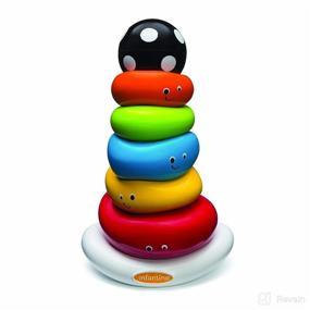 img 4 attached to 🌈 Infantino Funny Faces Ring Stacker: Colorful Baby and Toddler Toys Promoting Motor Skills Development - 5 Pieces